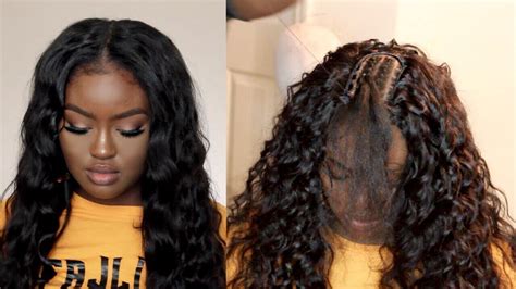 middle part sew in braid down|pictures of full sew ins.